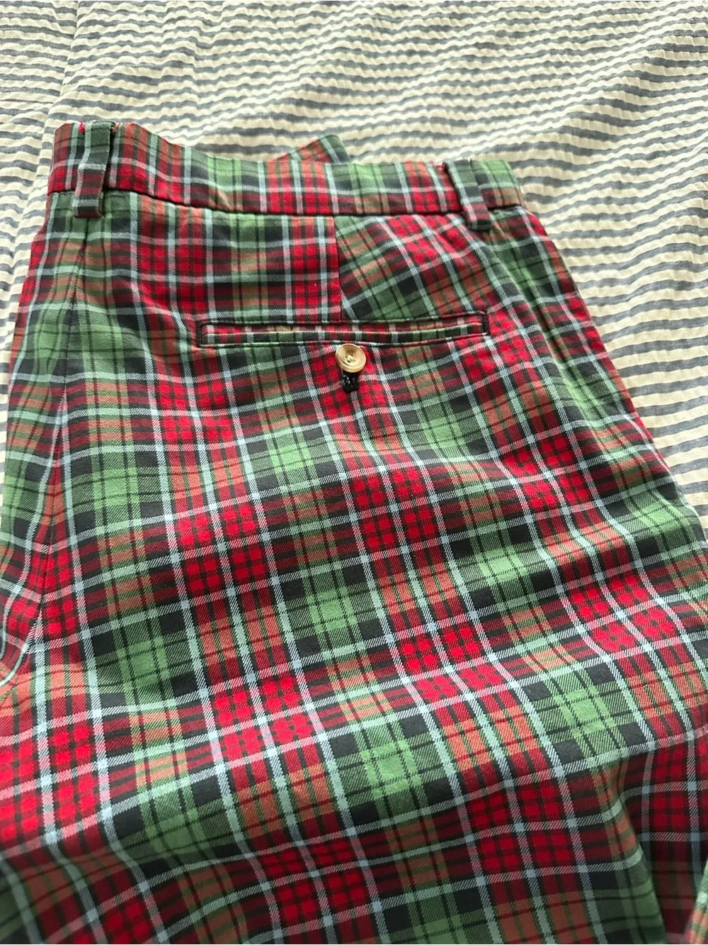 Men’s Vineyard Vines Red Plaid Straight-Leg Pants